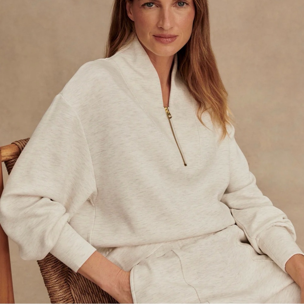 Varley Davidson Off-White Half-Zip Pullover
